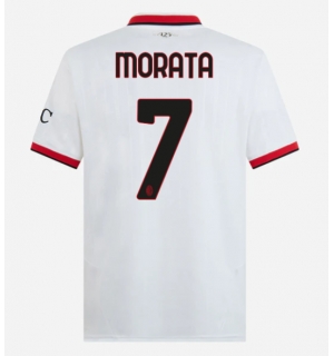 AC Milan Alvaro Morata #7 Bortedrakt 2024-25 Kortermet
