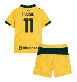 AC Milan Christian Pulisic #11 Tredjedraktsett Barn 2025-26 Kortermet (+ Korte bukser)