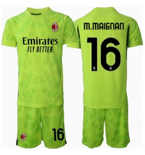 AC Milan Mike Maignan #16 Keeper Tredjedraktsett Barn 2024-25 Kortermet (+ Korte bukser)