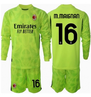 AC Milan Mike Maignan #16 Keeper Tredjedraktsett Barn 2024-25 Langermet (+ Korte bukser)