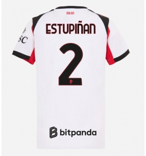 AC Milan Pervis Estupinan #2 Bortedrakt Dame 2025-26 Kortermet