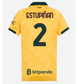 AC Milan Pervis Estupinan #2 Tredjedrakt Dame 2025-26 Kortermet