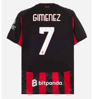 AC Milan Santiago Gimenez #7 Hjemmedrakt 2025-26 Kortermet