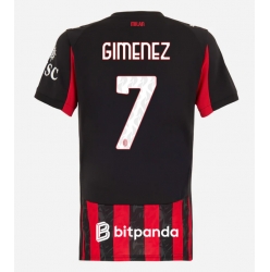 AC Milan Santiago Gimenez #7 Hjemmedrakt Dame 2025-26 Kortermet