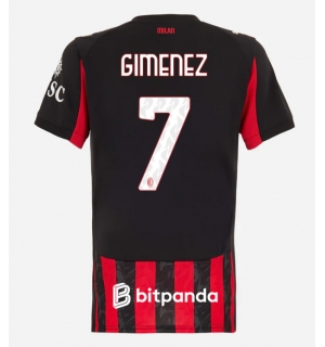 AC Milan Santiago Gimenez #7 Hjemmedrakt Dame 2025-26 Kortermet