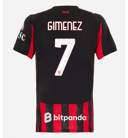 AC Milan Santiago Gimenez #7 Hjemmedrakt Dame 2025-26 Kortermet AC Milan Santiago Gimenez #7 Hjemmedrakt Dame 2025-26 Kortermet