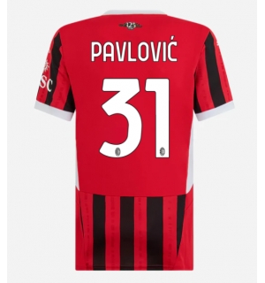 AC Milan Strahinja Pavlovic #31 Hjemmedrakt Dame 2024-25 Kortermet