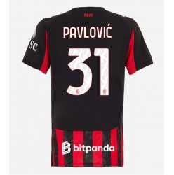 AC Milan Strahinja Pavlovic #31 Hjemmedrakt Dame 2025-26 Kortermet