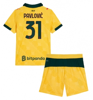 AC Milan Strahinja Pavlovic #31 Tredjedraktsett Barn 2025-26 Kortermet (+ Korte bukser)