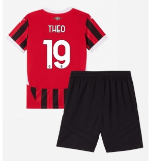 AC Milan Theo Hernandez #19 Hjemmedraktsett Barn 2024-25 Kortermet (+ Korte bukser)