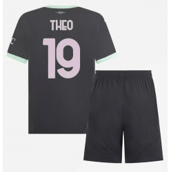 AC Milan Theo Hernandez #19 Tredjedraktsett Barn 2024-25 Kortermet (+ Korte bukser)