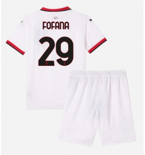 AC Milan Youssouf Fofana #29 Bortedraktsett Barn 2024-25 Kortermet (+ Korte bukser)