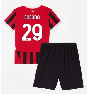 AC Milan Youssouf Fofana #29 Hjemmedraktsett Barn 2024-25 Kortermet (+ Korte bukser)