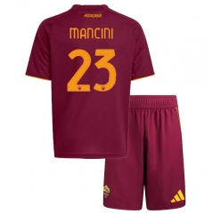 AS Roma Gianluca Mancini #23 Hjemmedraktsett Barn 2025-26 Kortermet (+ Korte bukser)