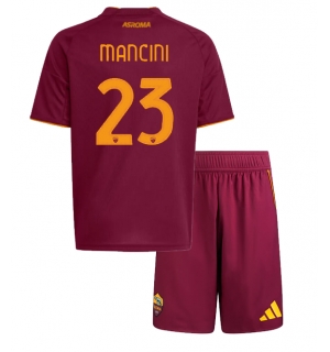 AS Roma Gianluca Mancini #23 Hjemmedraktsett Barn 2025-26 Kortermet (+ Korte bukser)