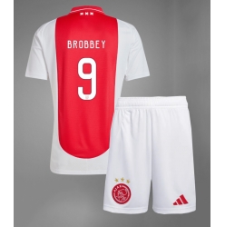 Ajax Brian Brobbey #9 Hjemmedraktsett Barn 2024-25 Kortermet (+ Korte bukser)