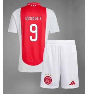 Ajax Brian Brobbey #9 Hjemmedraktsett Barn 2024-25 Kortermet (+ Korte bukser)