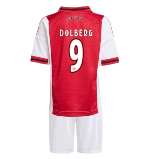 Ajax Kasper Dolberg #9 Hjemmedraktsett Barn 2025-26 Kortermet (+ Korte bukser)