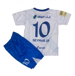 Al-Hilal Neymar Jr #10 Bortedraktsett Barn 2024-25 Kortermet (+ Korte bukser)