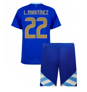 Argentina Lautaro Martinez #22 Bortedraktsett Barn Copa America 2024 Kortermet (+ Korte bukser)