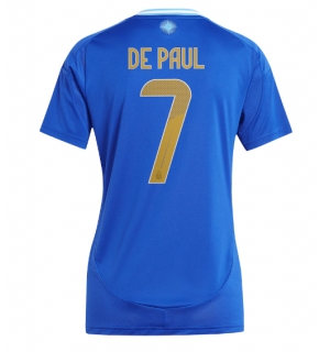 Argentina Rodrigo De Paul #7 Bortedrakt Dame Copa America 2024 Kortermet