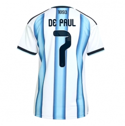 Argentina Rodrigo De Paul #7 Hjemmedrakt Dame VM 2026 Kortermet