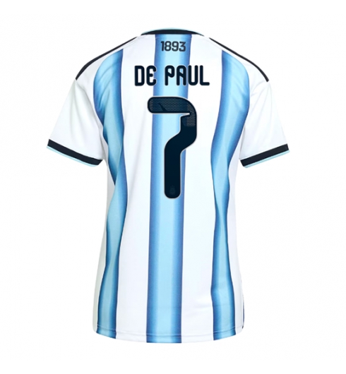Argentina Rodrigo De Paul #7 Hjemmedrakt Dame VM 2026 Kortermet Argentina Rodrigo De Paul #7 Hjemmedrakt Dame VM 2026 Kortermet