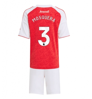 Arsenal Cristhian Mosquera #3 Hjemmedraktsett Barn 2025-26 Kortermet (+ Korte bukser)