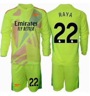 Arsenal David Raya #22 Keeper Hjemmedraktsett Barn 2024-25 Langermet (+ Korte bukser)