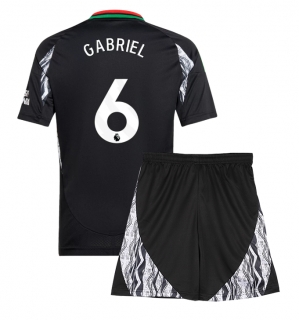 Arsenal Gabriel Magalhaes #6 Bortedraktsett Barn 2024-25 Kortermet (+ Korte bukser)