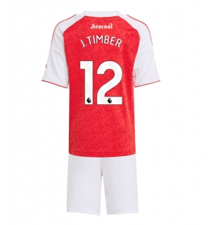 Arsenal Jurrien Timber #12 Hjemmedraktsett Barn 2025-26 Kortermet (+ Korte bukser)