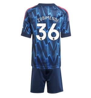Arsenal Martin Zubimendi #36 Bortedraktsett Barn 2025-26 Kortermet (+ Korte bukser)
