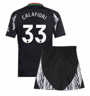 Arsenal Riccardo Calafiori #33 Bortedraktsett Barn 2024-25 Kortermet (+ Korte bukser)