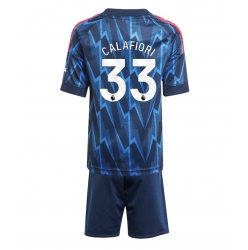 Arsenal Riccardo Calafiori #33 Bortedraktsett Barn 2025-26 Kortermet (+ Korte bukser)
