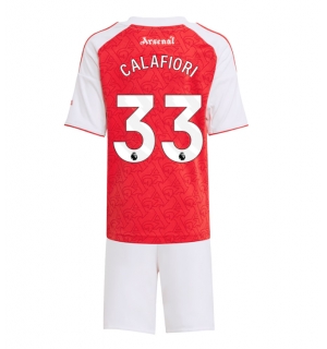 Arsenal Riccardo Calafiori #33 Hjemmedraktsett Barn 2025-26 Kortermet (+ Korte bukser)