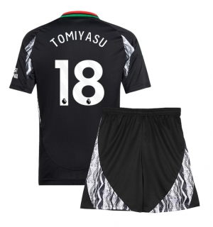 Arsenal Takehiro Tomiyasu #18 Bortedraktsett Barn 2024-25 Kortermet (+ Korte bukser)