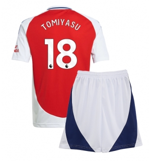 Arsenal Takehiro Tomiyasu #18 Hjemmedraktsett Barn 2024-25 Kortermet (+ Korte bukser)