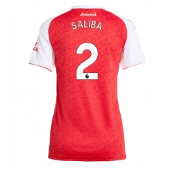 Arsenal William Saliba #2 Hjemmedrakt Dame 2025-26 Kortermet