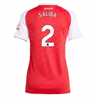 Arsenal William Saliba #2 Hjemmedrakt Dame 2025-26 Kortermet