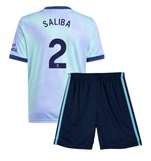 Arsenal William Saliba #2 Tredjedraktsett Barn 2024-25 Kortermet (+ Korte bukser)
