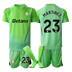 Aston Villa Emiliano Martinez #23 Keeper Bortedraktsett Barn 2025-26 Kortermet (+ Korte bukser)