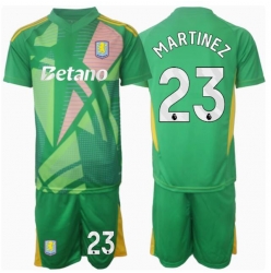 Aston Villa Emiliano Martinez #23 Keeper Hjemmedraktsett Barn 2024-25 Kortermet (+ Korte bukser)