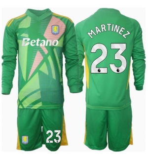 Aston Villa Emiliano Martinez #23 Keeper Hjemmedraktsett Barn 2024-25 Langermet (+ Korte bukser)