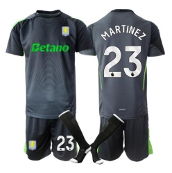 Aston Villa Emiliano Martinez #23 Keeper Hjemmedraktsett Barn 2025-26 Kortermet (+ Korte bukser)