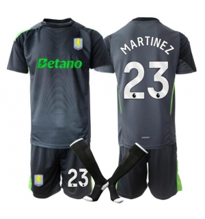 Aston Villa Emiliano Martinez #23 Keeper Hjemmedraktsett Barn 2025-26 Kortermet (+ Korte bukser)