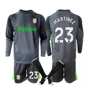 Aston Villa Emiliano Martinez #23 Keeper Hjemmedraktsett Barn 2025-26 Langermet (+ Korte bukser)