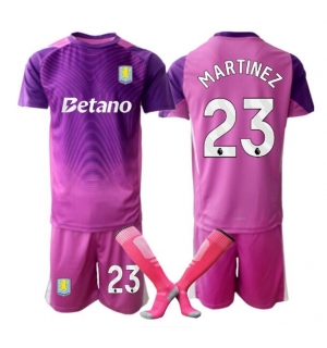 Aston Villa Emiliano Martinez #23 Keeper Tredjedraktsett Barn 2025-26 Kortermet (+ Korte bukser)