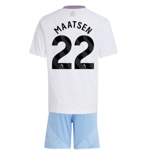 Aston Villa Ian Maatsen #22 Bortedraktsett Barn 2024-25 Kortermet (+ Korte bukser)