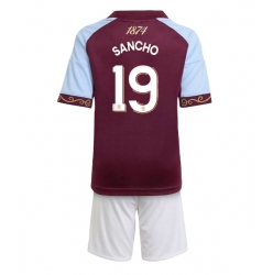 Aston Villa Jadon Sancho #19 Hjemmedraktsett Barn 2025-26 Kortermet (+ Korte bukser)