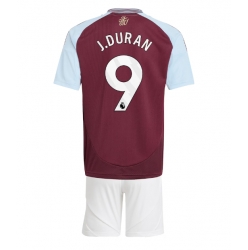 Aston Villa Jhon Duran #9 Hjemmedraktsett Barn 2024-25 Kortermet (+ Korte bukser)